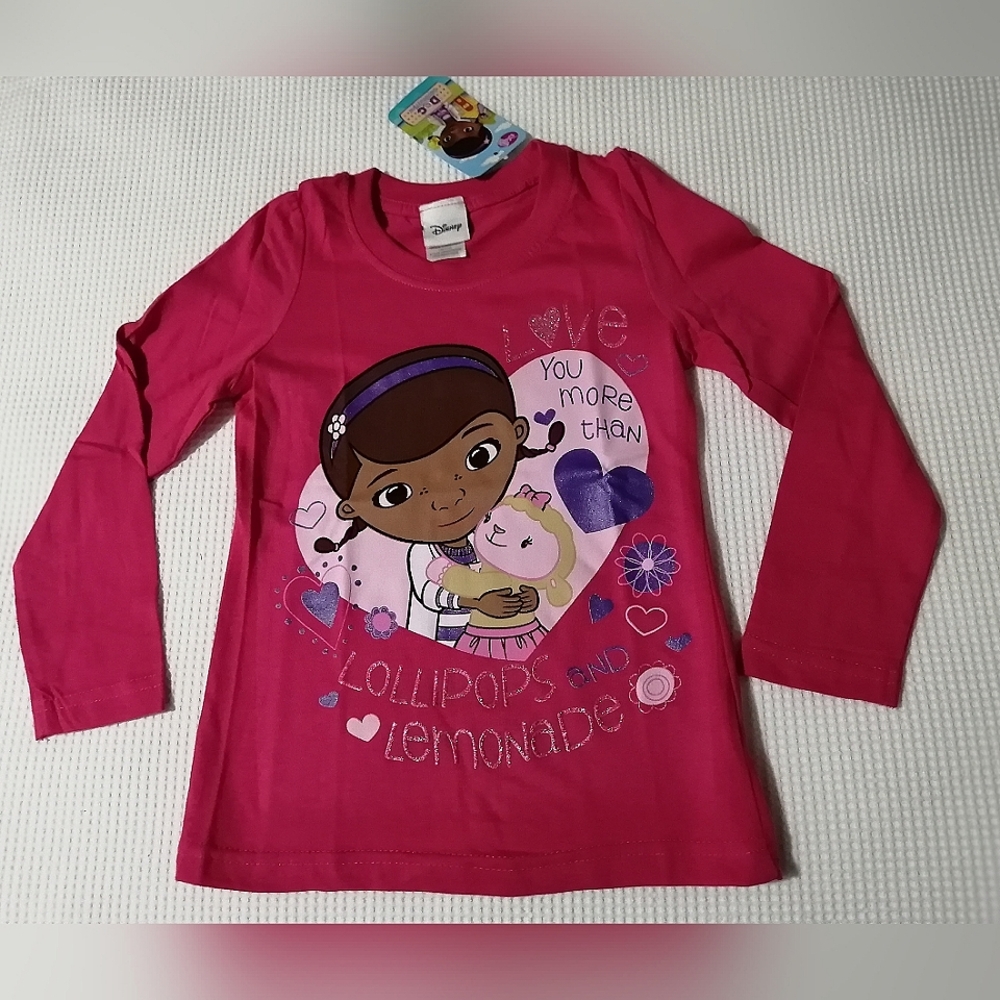 🔥SALE🔥 Disney Doc McStuffins Girl's T-shirt Tee NWT Sizes 5 & 6